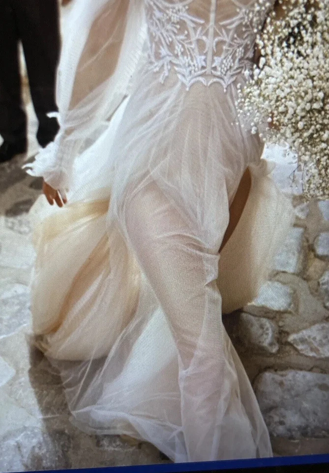 Vestido de novia Liz Martinez “Rain” talla 6 con mangas a juego Foto 3 de 4