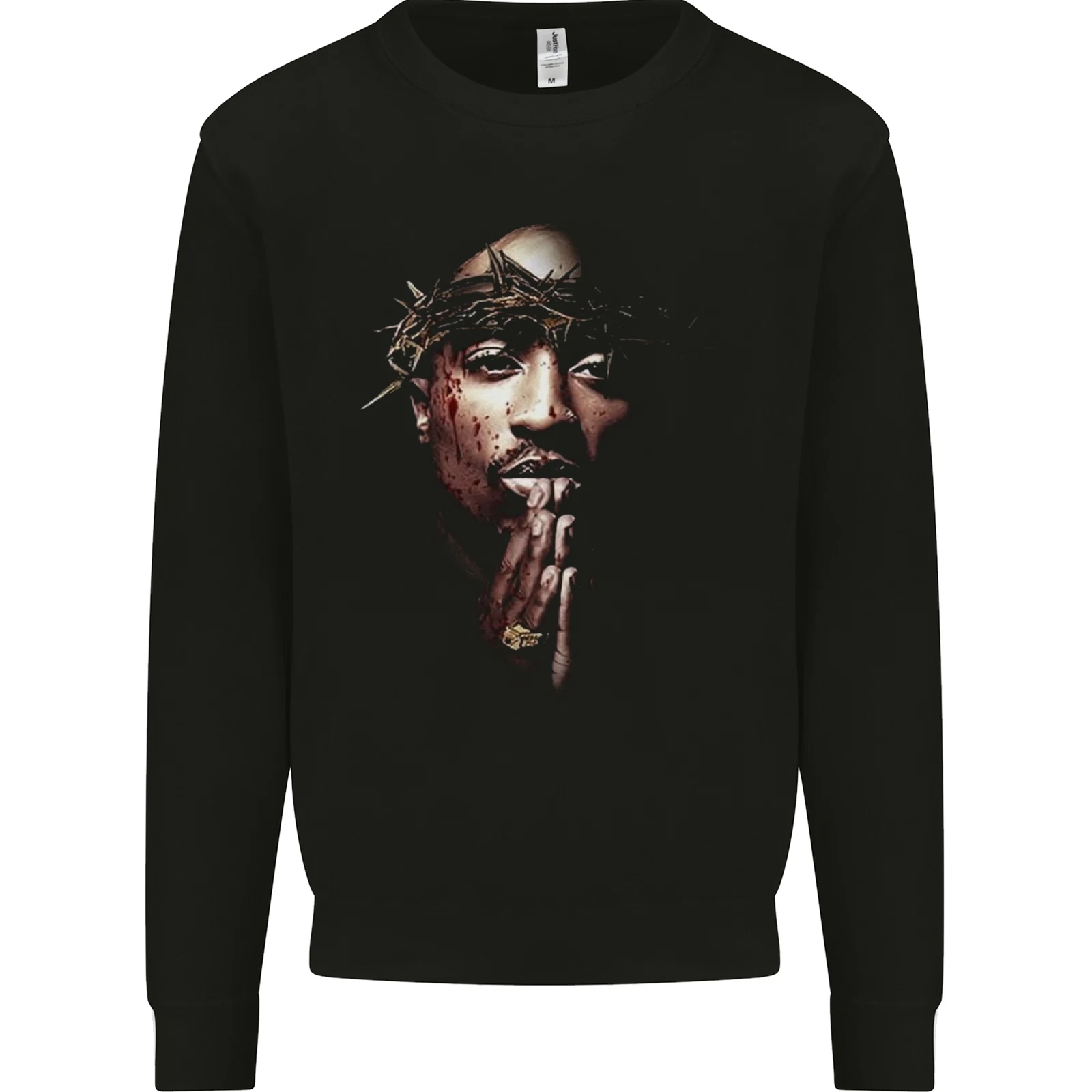 Rap Star Wearing a Thorn Crown Kids Sweatshirt Jumper