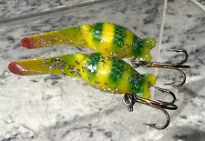 LUHR-JENSEN EDDIE POPE HOT SHOT #5 Vintage Fishing Lures Lot of 2 USA Crankbait