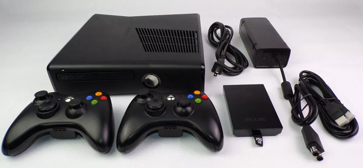 Console Xbox 360 Slim 250GB Black Piano - Microsoft - MeuGameUsado