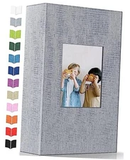 Photo Album 4x6 with,Slip-in Picture Albums,Linen Cover Memory 300 Pockets Gray