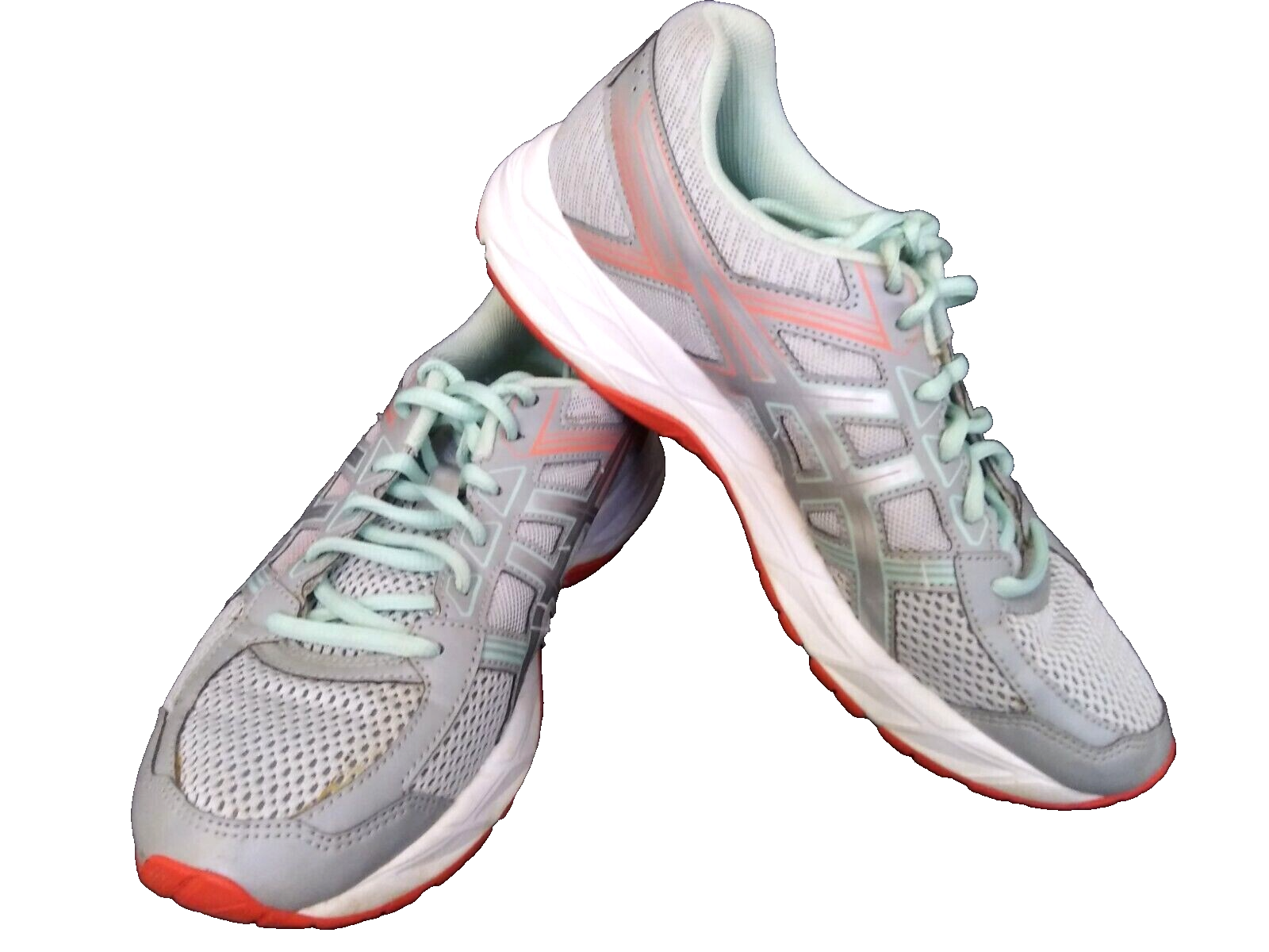 Asics Gel Contend 4 Sneakers Womens 9 Orange Mint Gray Athletic Running Shoes