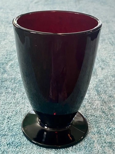 Vintage Anchor Hocking Royal Ruby Red Footed 5” Ice Tea Tumbler Glass