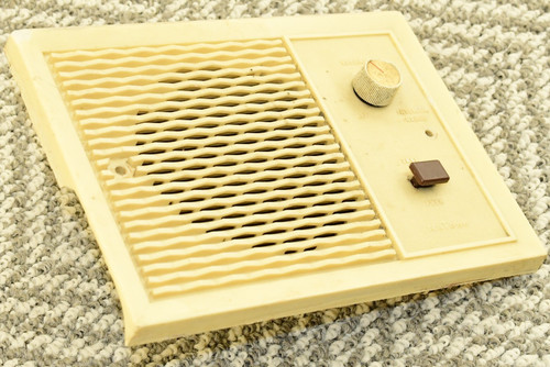 Nutone Vintage Room Intercom Speaker 2027-8 White Gold 8-1/2" x 6-1/4" - (CRACK)