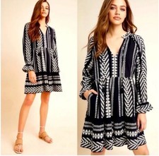 Maeve Anthropologie Dominique Tunic Boho Oversized Mini Dress Size Xs