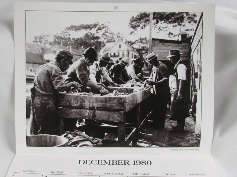 Provincetown, MA Vtg B&W 1980 Calendar 8x10 Fishing boat pics (12) 1st Printing
