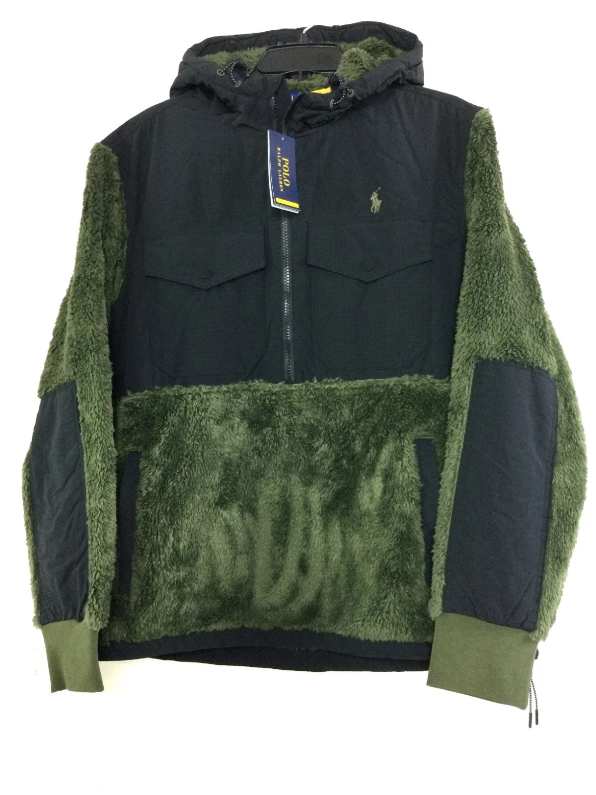 Polo Ralph Lauren Men Hooded Half Zip Color-Block Sherpa Fleece