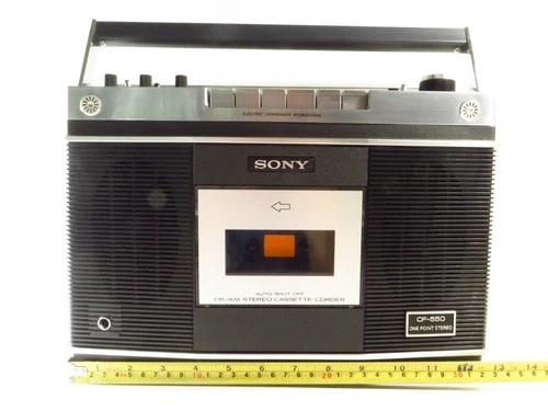 Sony CF-550A Vintage FM Stereo AM Radio Cassette Recorder, Radio Work, As Is