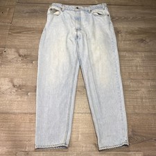 Vintage Levis 550 Jeans Mens 40x30 Light Blue Wash Relaxed Tapered Denim 90s