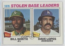 1977 Topps League Leaders Billy North Bill North Davey Lopes #4 0m2c