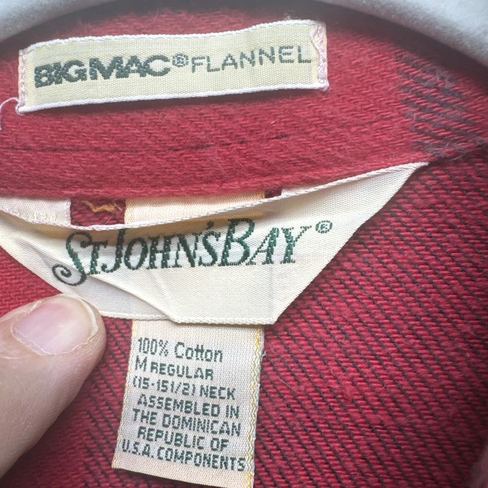 Camisa de franela Big Mac para hombre M roja búfalo a cuadros JcPenney tareas utilitarias de colección años 90 Foto 3 de 4