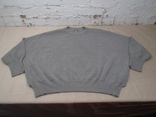 Free People Boxy Ribbed Gray 3/4 Sleeve Sweater Crew Boho We The Free Large