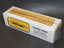 Wrigley's Juicy Fruit Gum Sealed Vending Machine 3 Sleeves, 60 5-Stick Packages