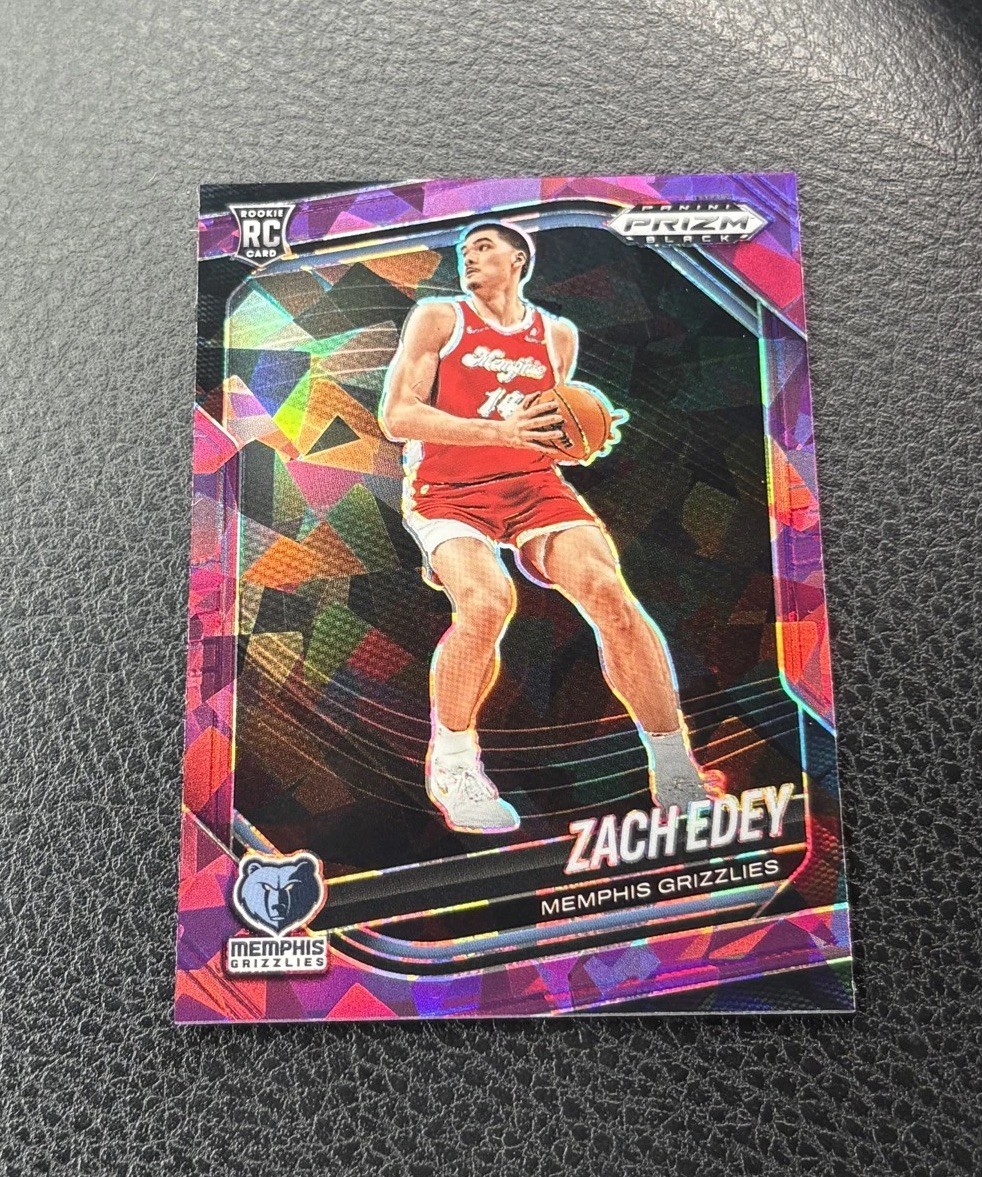 2024-25 Panini Prizm Black - Zach Edey #64 Purple Ice Prizm /149 (RC)