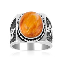 Cavill Damenring 5,45Ct Orange Oval Cabochon 925Er Silber Echtschmuck