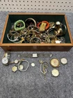 Antique Vintage (storage Unit Find) Costume Jewelry Bracelet Box Lot