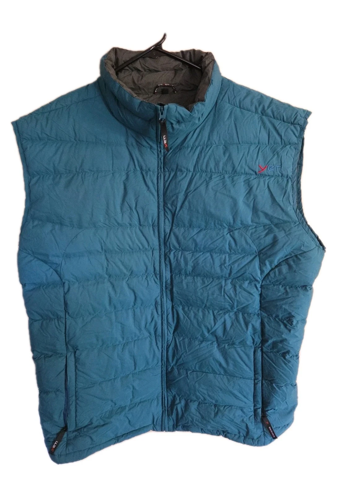 Yeti Puffer Vest Goose Down Packable Mens Zip Up Pockets Teal 3xl