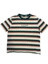 Vintage 90s Guess Originals Striped Multicolor T-Shirt Large L Men  s Green HTF