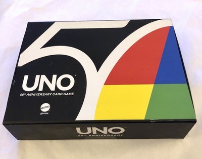 UNO 50th Anniversary Edition Card game Exclusive Gold Coin Mattel New Sealed
