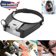 Jewelers Head Headband Magnifier LED Illuminated Visor Magnifying Glasses Loupe