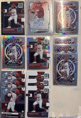 (14) Bowman Sterling Optic Brandon Marsh Auto RC Black LOT All Rookie Phillies