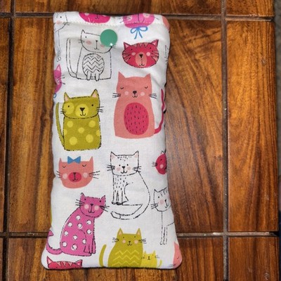 Katzen Brille Brillen Stepp Etui Handarbeit Stoff schönes Geschenk
