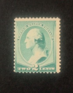 1887 U.S. Scott #213 MH Green 2 Cent George Washington Stamp w/CV of $40.00