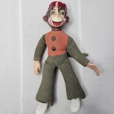 VTG 1930s Bellhop Monkey Toy 13 Celluloid Holographic Eyes Carnival Prize