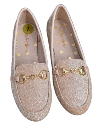 Self Esteem Champagne Sparkle Ballet Flat Shoes  Girls Size 1