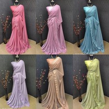 Women Lycra Blend Saree With Separate Blouse Piece