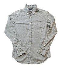 Banana Republic Shirt Mens Small Green Blue Check Slim Fit Button Down Cotton