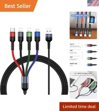 Ultimate 4 in 1 Charging Solution: 2Pack Fast Charging Cables for All Devices