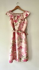 Eliza J Pink Floral Summer wedding Sleeveless Floral A-Line Dress Size 6P NWT