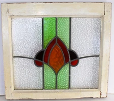 ORIGINAL ANTIQUE LEADED STAINED GLASS OLD ENGLISH WINDOW HOUSE ORIGINAL FRAME