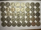 Lot of 40 90% Silver Washington Quarters 1964-D full roll nice silver coins