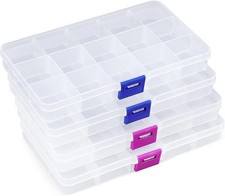 15 Grids Bead Organizer 4 Pack , Earring Organizer Box