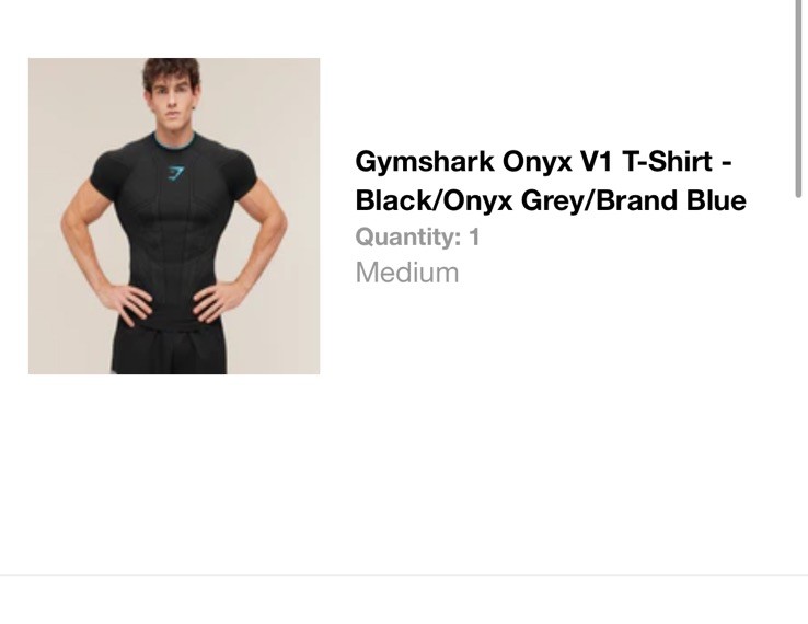 Gymshark Onyx V1 Hoodie - Black/Onyx Grey/Brand Blue Size Medium
