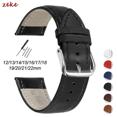 Leather Watch Strap 12mm to 24mm Genuine Replacement Soft Bracelet Watch Band