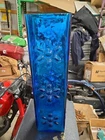 Vintage 1960s Blenko Glass Wayne Husted Design Blue Square Daisy Vase MCM