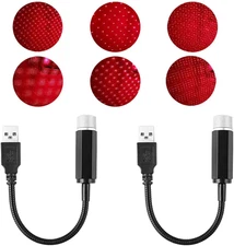 2 PCS USB Star Night Light Projector,Night Lamp for Cars Ceiling Roof,Mini Led