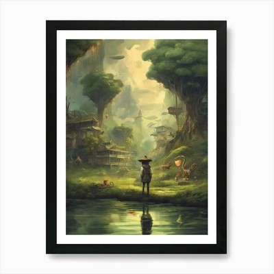 Asian Landscape Painting Art Print Framed Wall Art Poster Canvas Print Picture