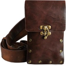 Renaissance Medieval Leather Belt Pouch Leg Phone Holder Viking Festival Faire