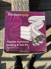 Flexible Aluminium Ducting & White Vent Kit 125mm x 1.5m 
