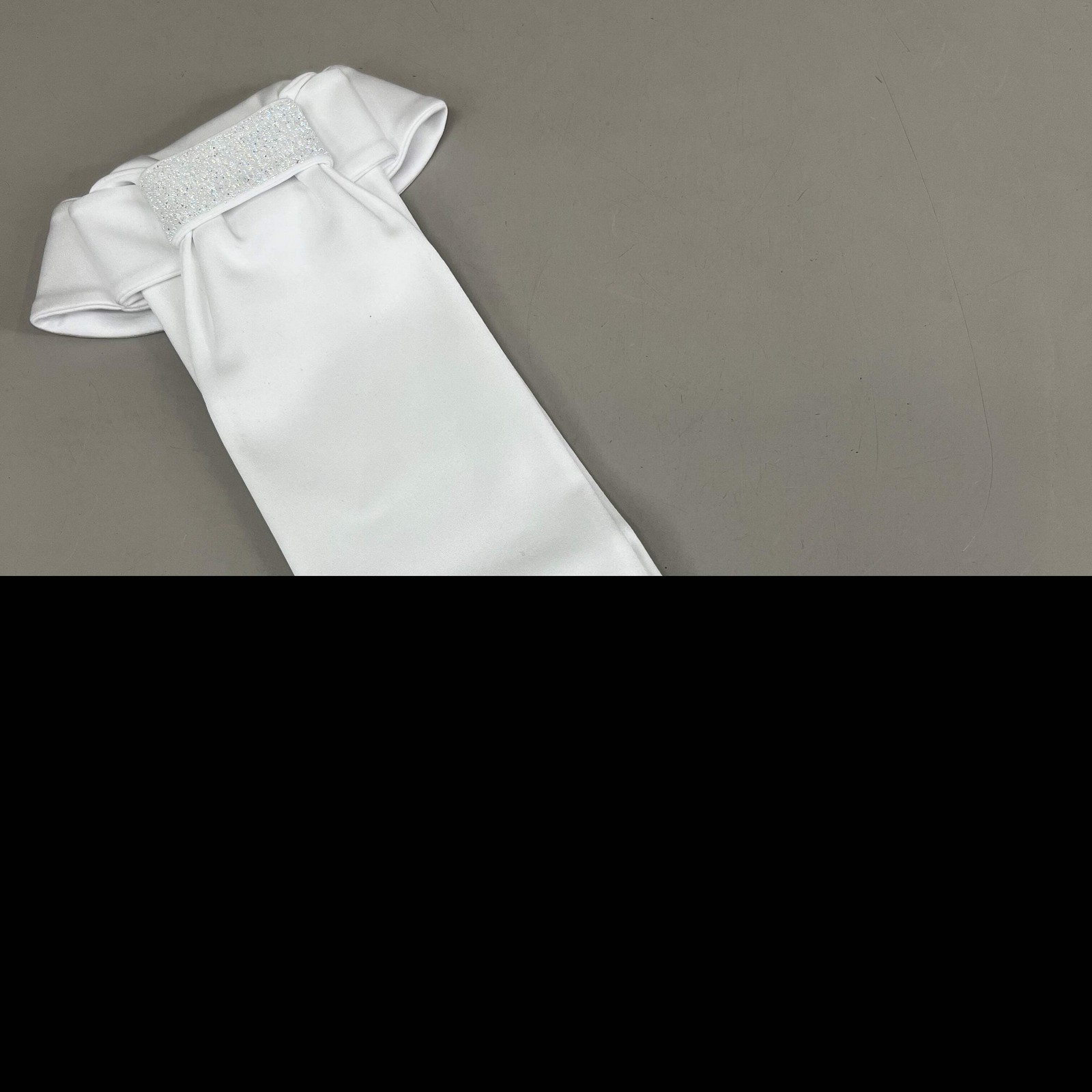 SAMSHIELD Plastron Crystal Fabric Equestrian Riding Tie Women's Sz XS/S White