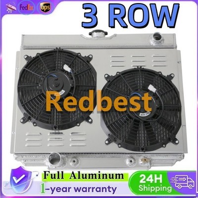 CC379 For 1967-1970 Ford Mustang Falcon Fairline Cougar 3Row Radiator+Shroud+Fan