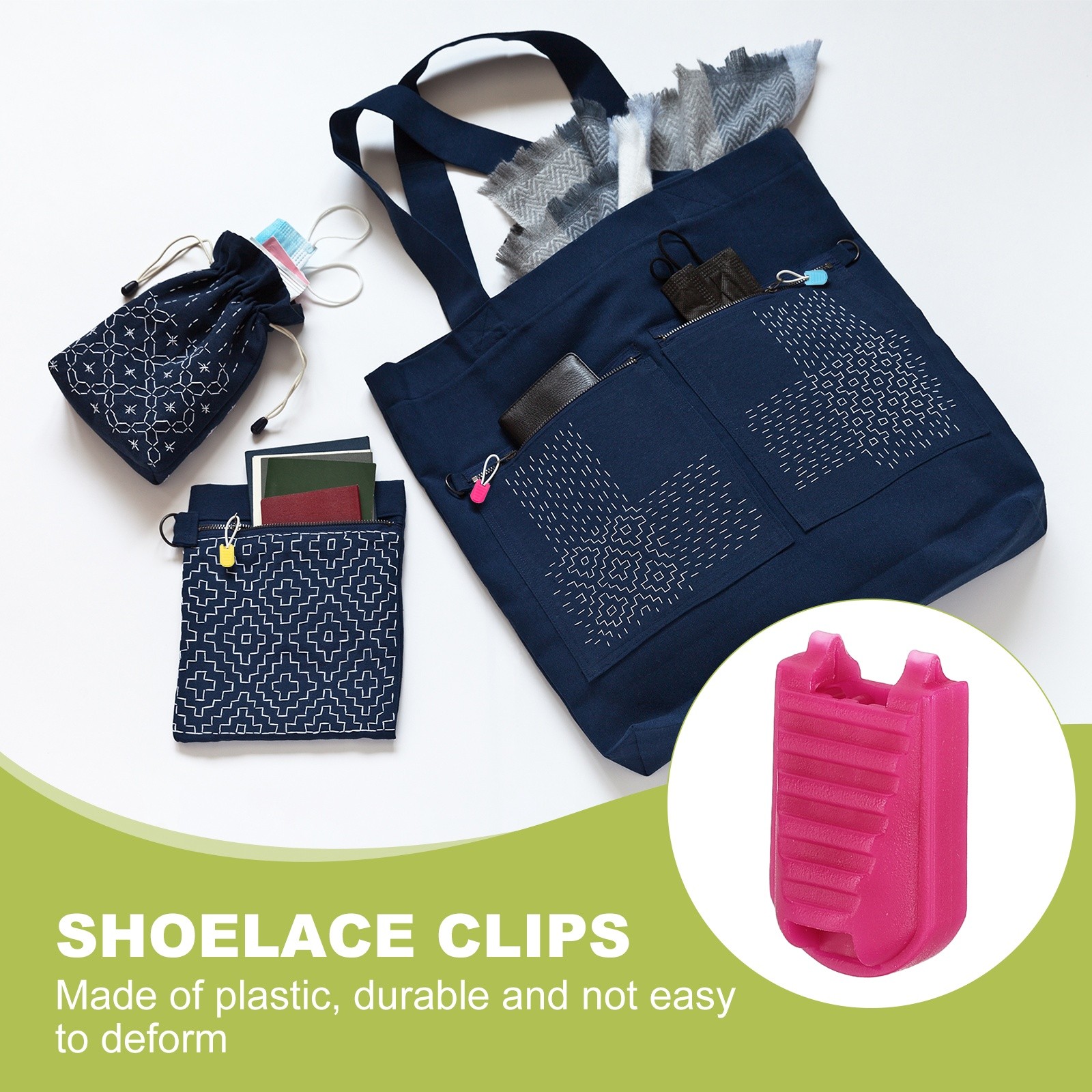 Zipper Pull Tabs Cord End Tips Shoelace End Clips - (10 Pack, Rose Red)