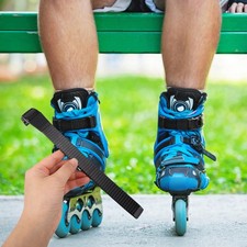 2 Set Black Adjustable Roller Skates Buckle Strap Durable for Skating Shoes