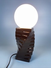 Tischlampe Italienisches Design, schwarz, Keramik/Glas 70er Jahre vintage selten