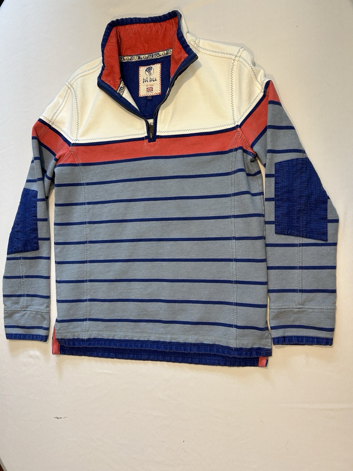 Fat Face Airlie Pullover Rugby Shirt Mens Small Striped Multicolor Casual Zipper image 2