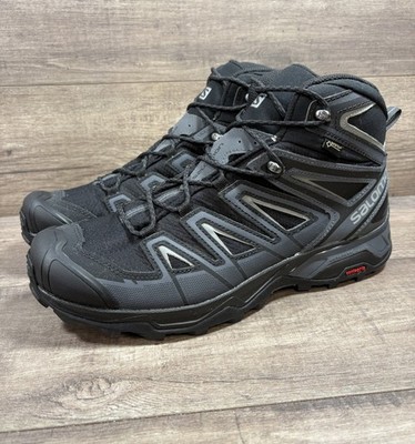 Salomon X Ultra Mid GTX Waterproof Hiking Boots Gray Black Mens Size 12